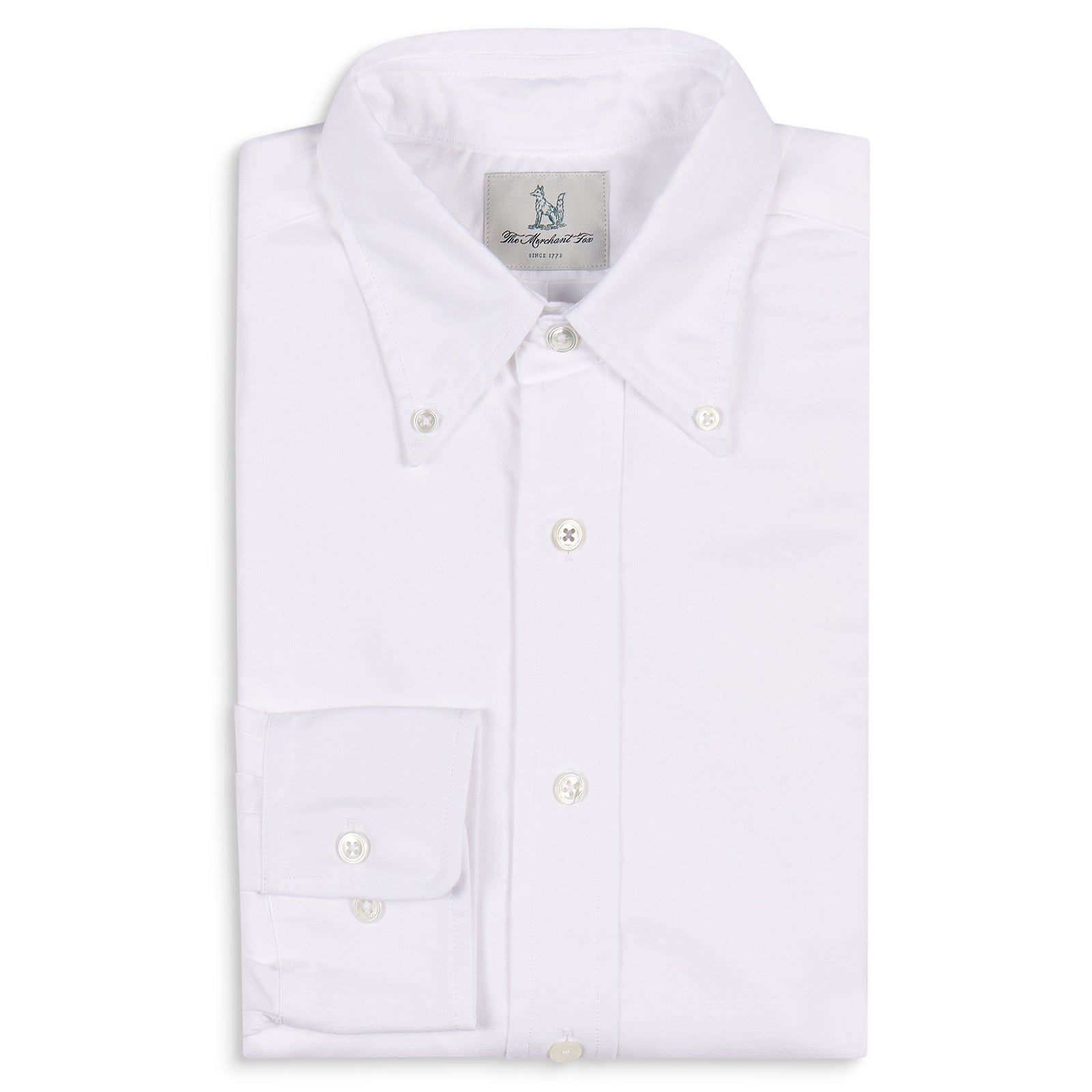 Fox Oxford White Button-Down Casual Shirt