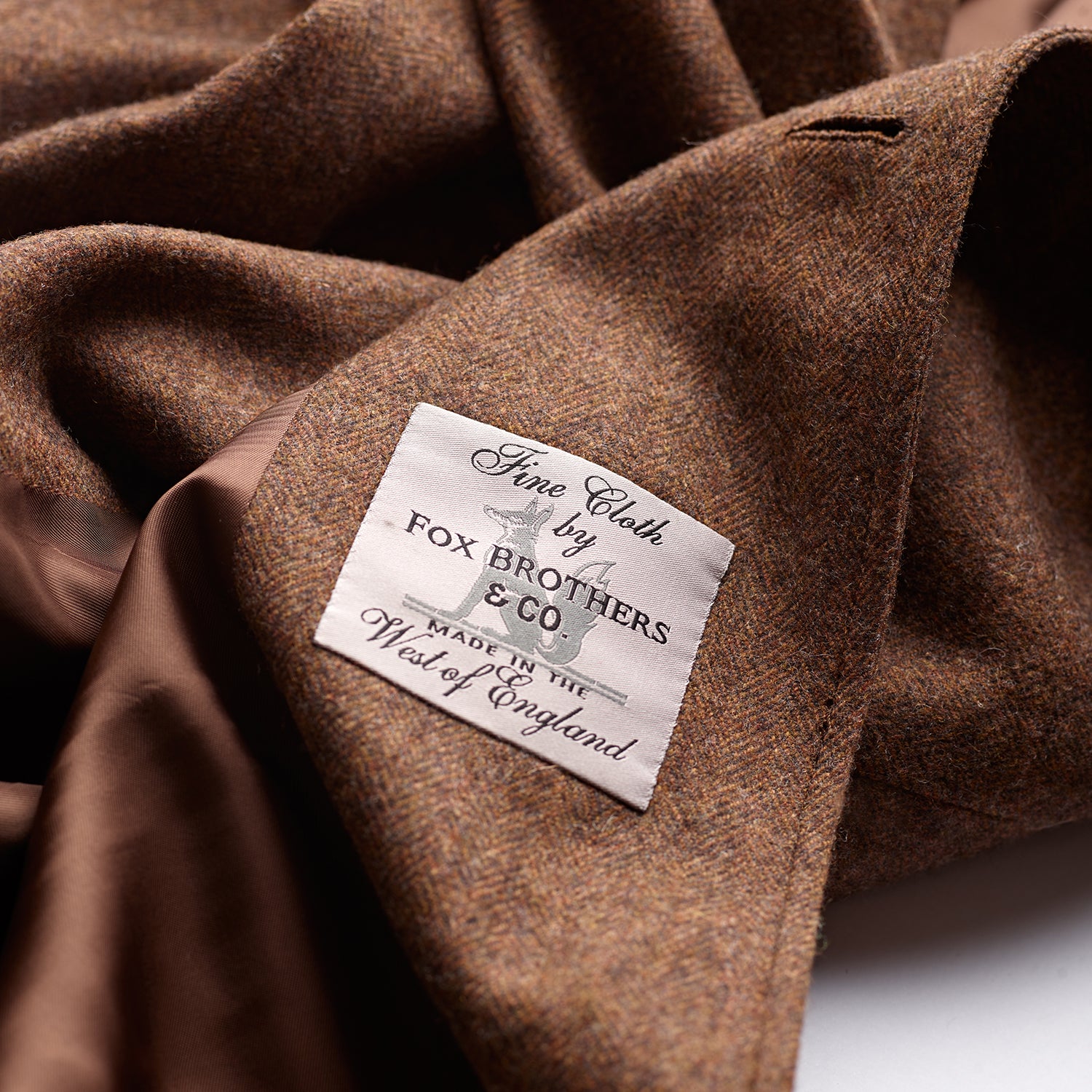 The Merchant Cedar Brown Herringbone Coat