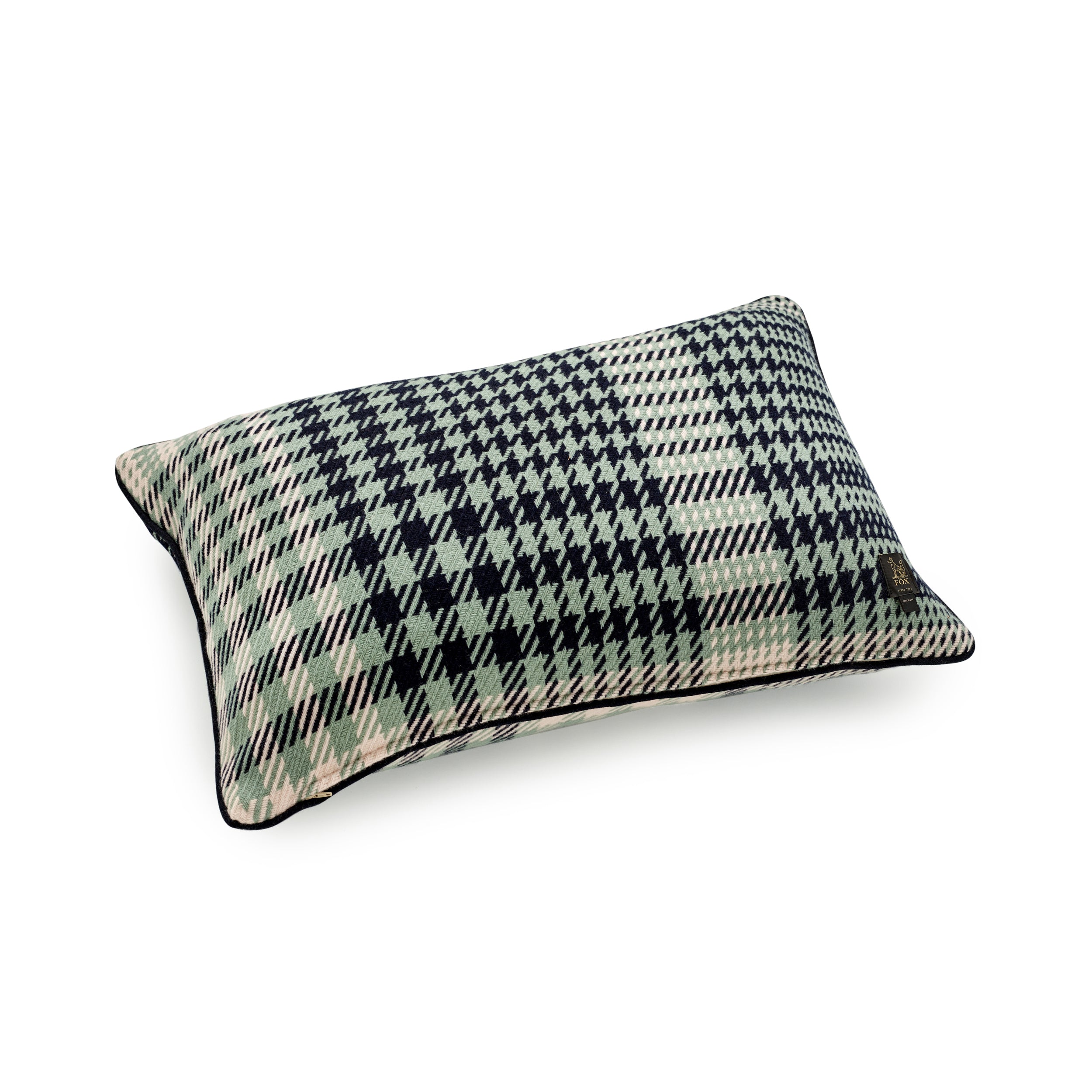 Haddeo Glen Check Oblong Cushion in Eau De Nil