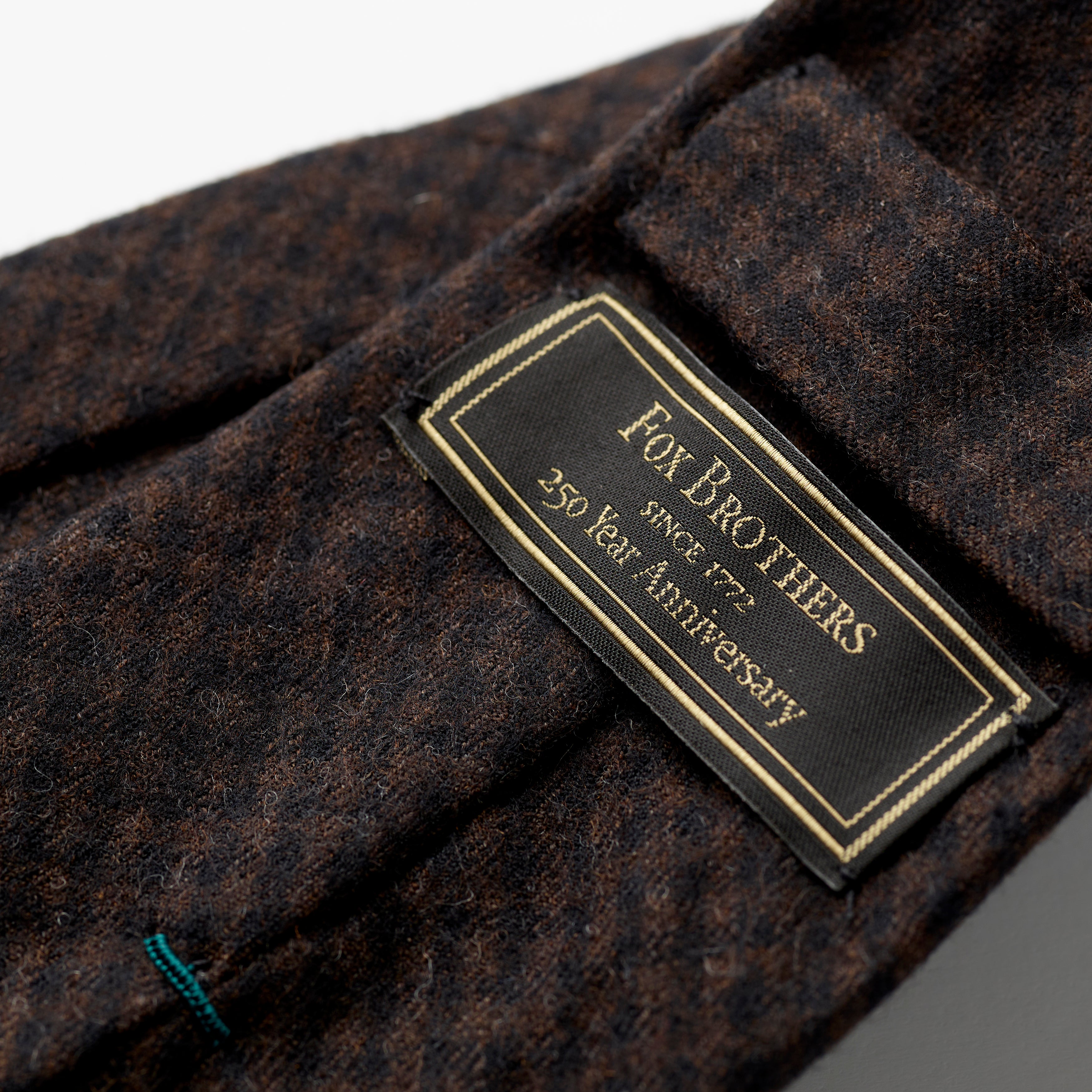 Fox 4 Fold Brown Check Anniversary Edition Tie