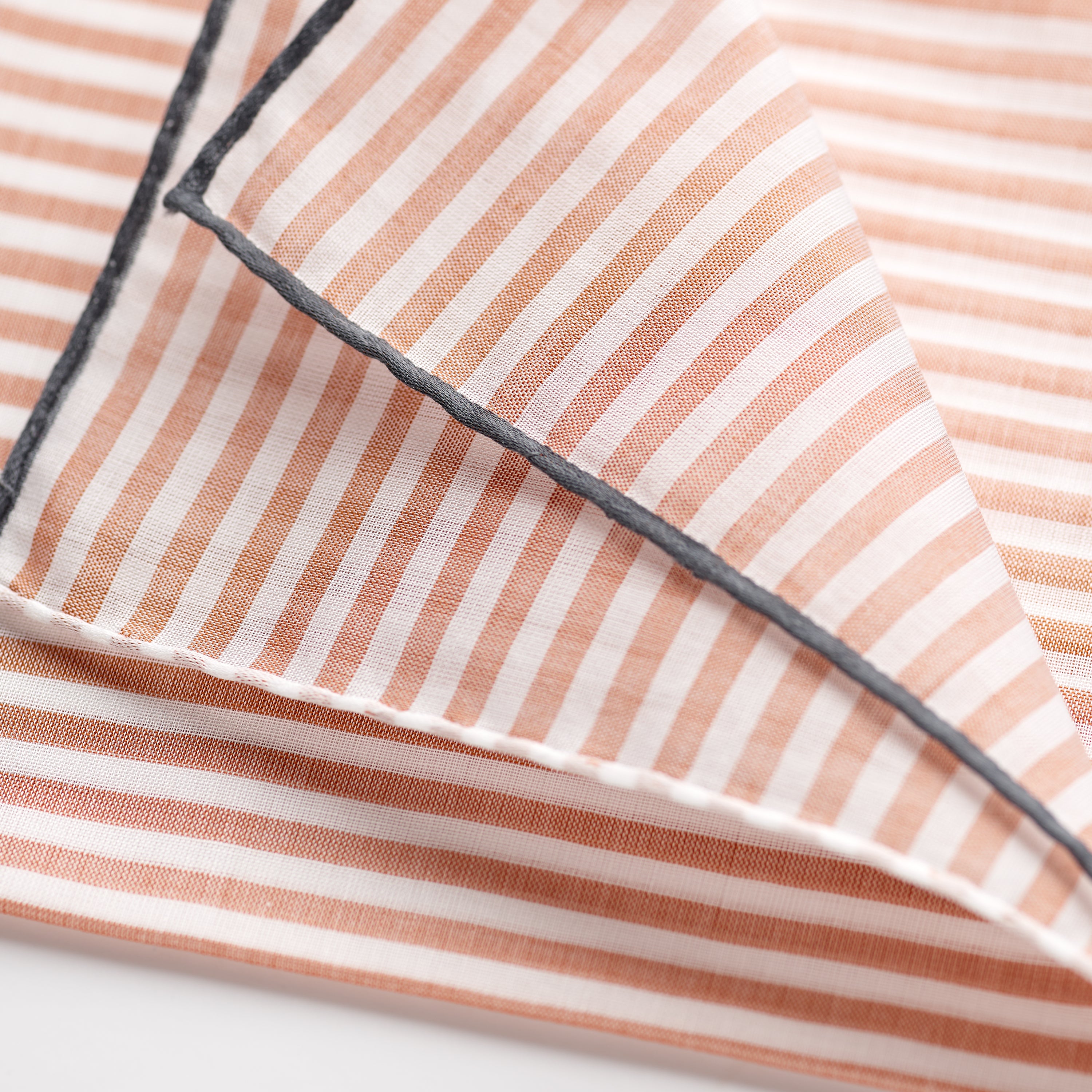 Simonnot Godard "Buren" Pocket Square Striped in Red and White Edge