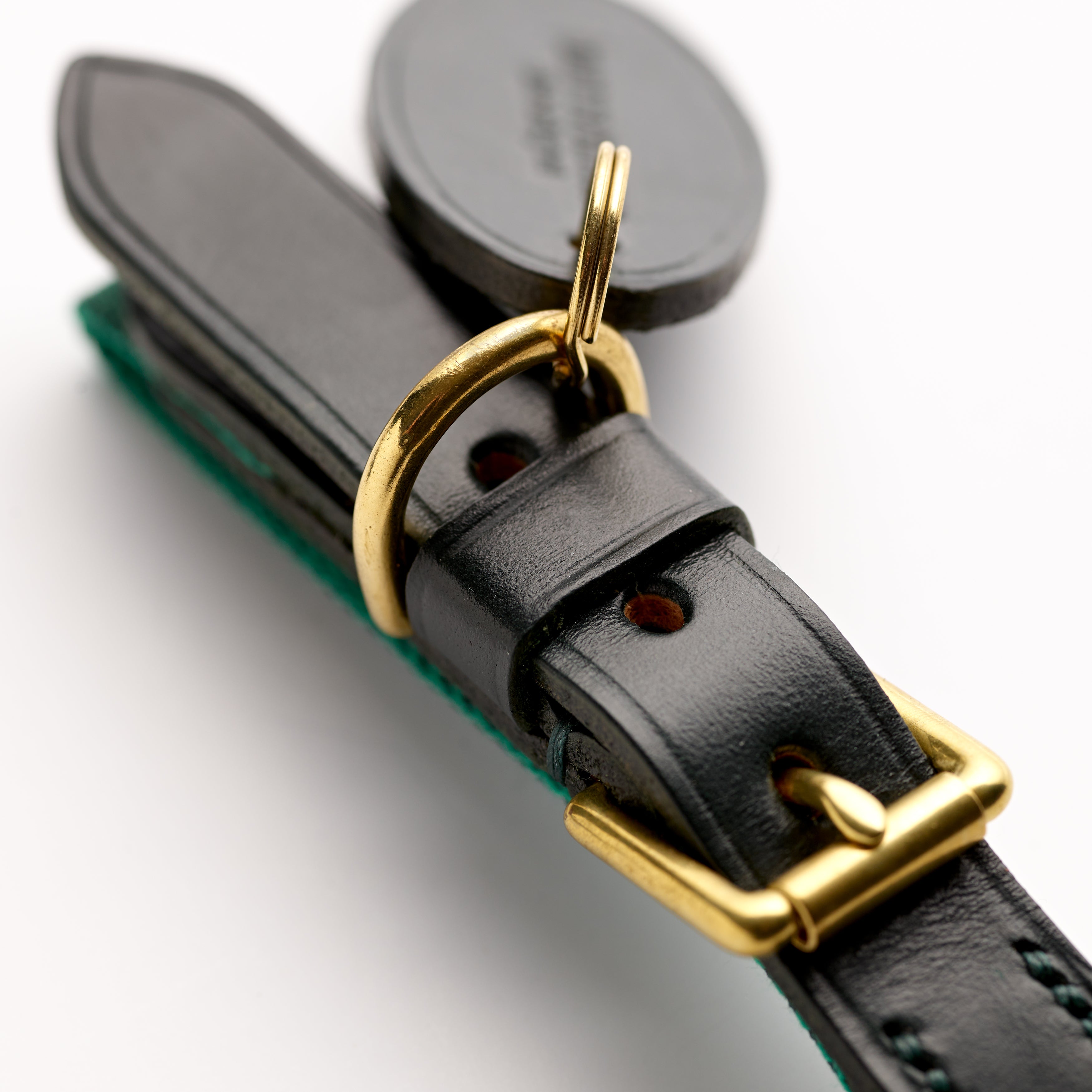 The Bredon Bridle Leather Regimental Green Dog Collar