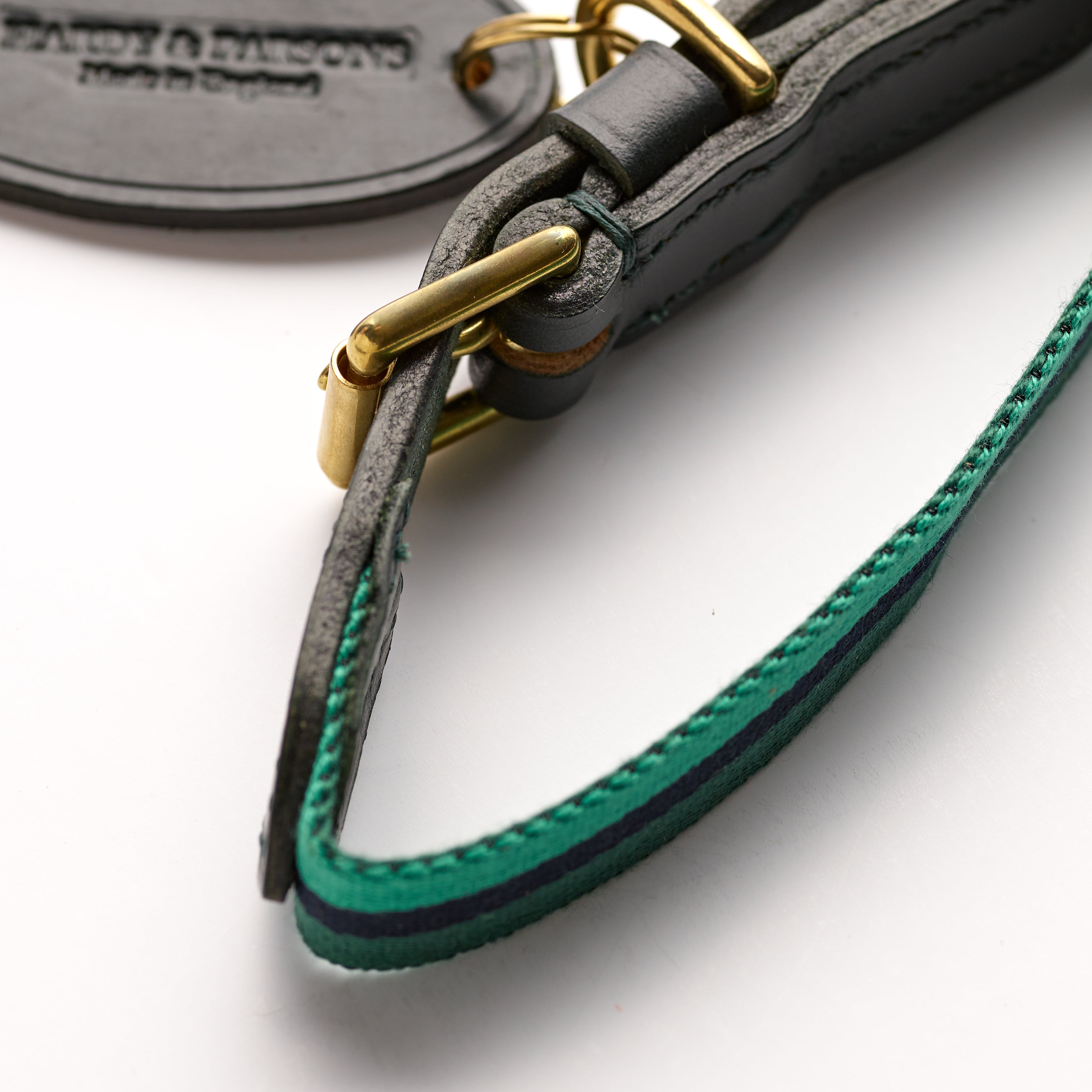 The Bredon Bridle Leather Regimental Green Dog Collar