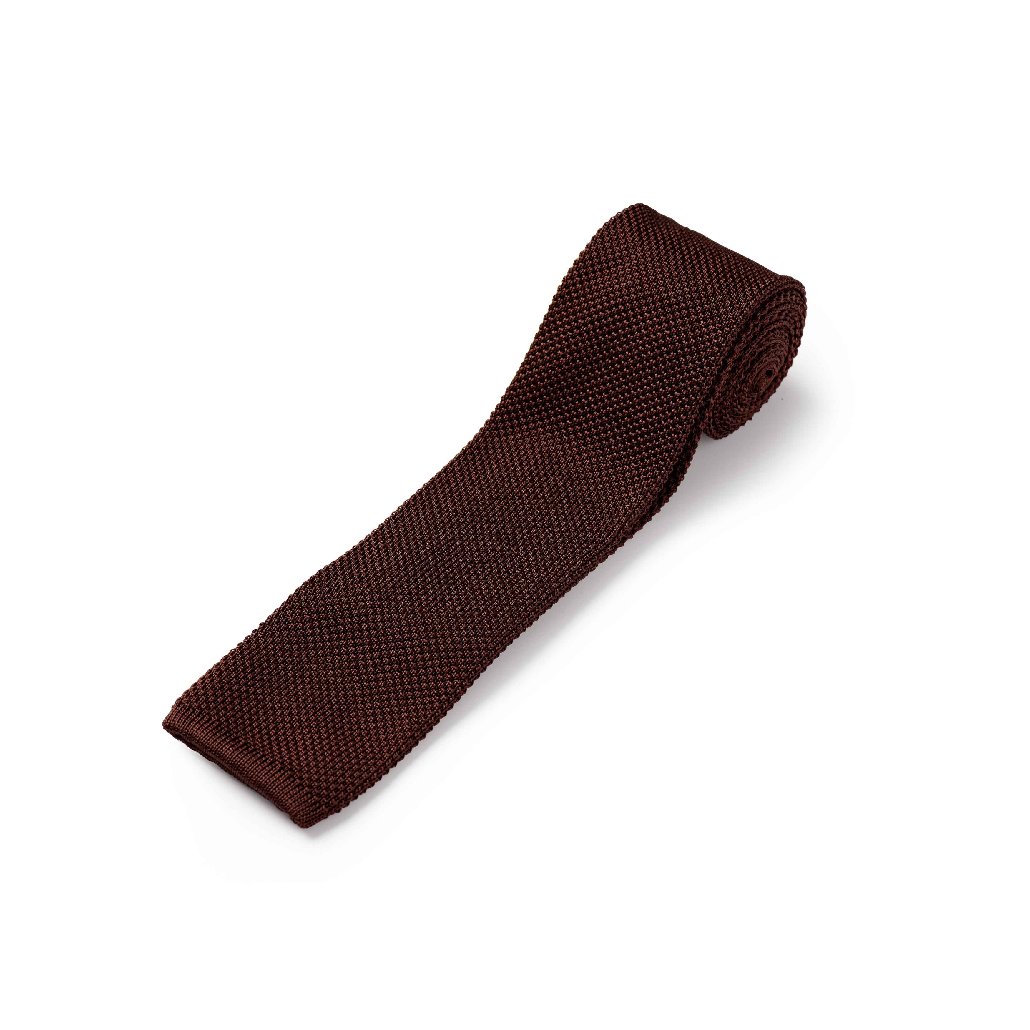 Espresso Brown Plain Silk Knitted Tie