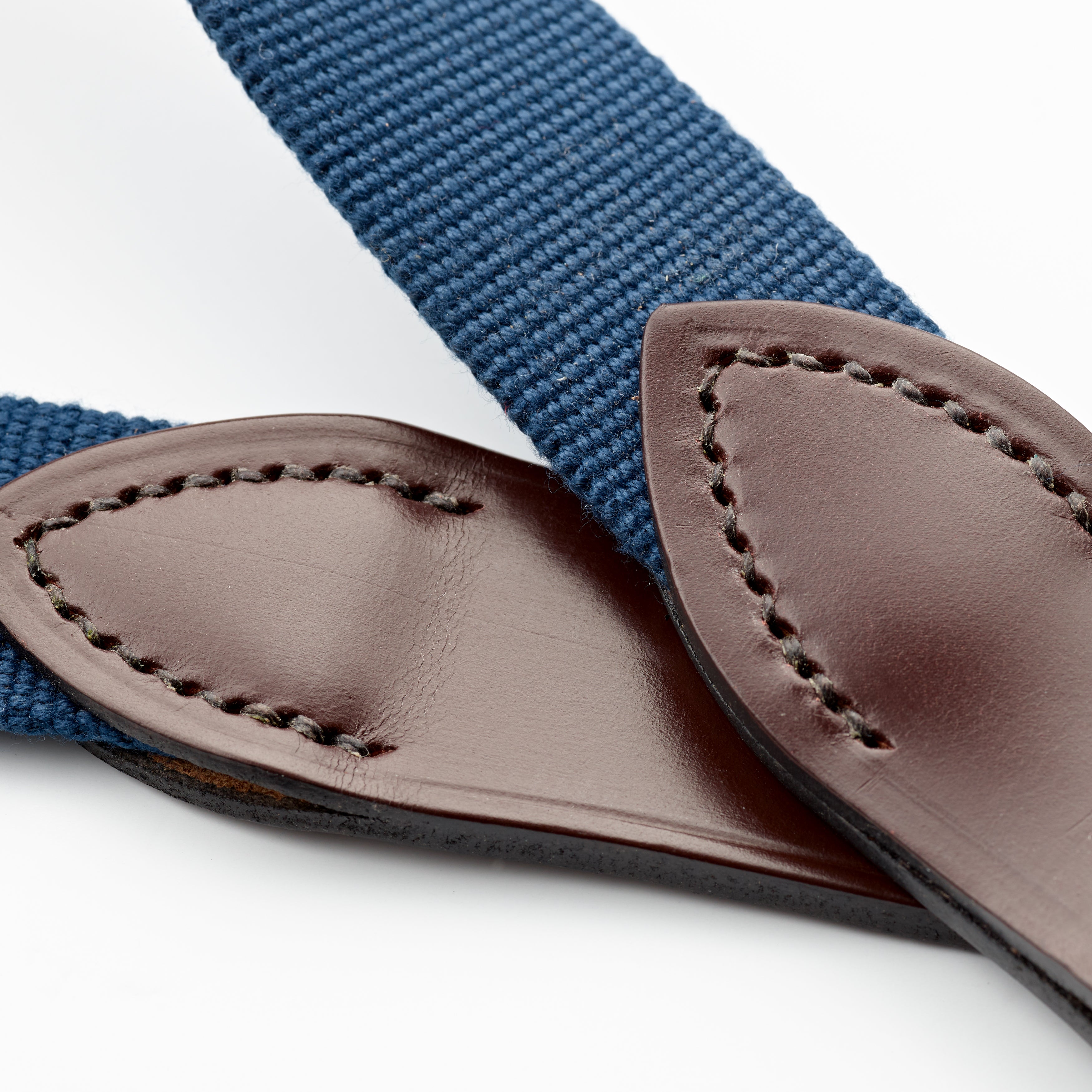 Royal Blue Belt with Chestnut Leather Buckle