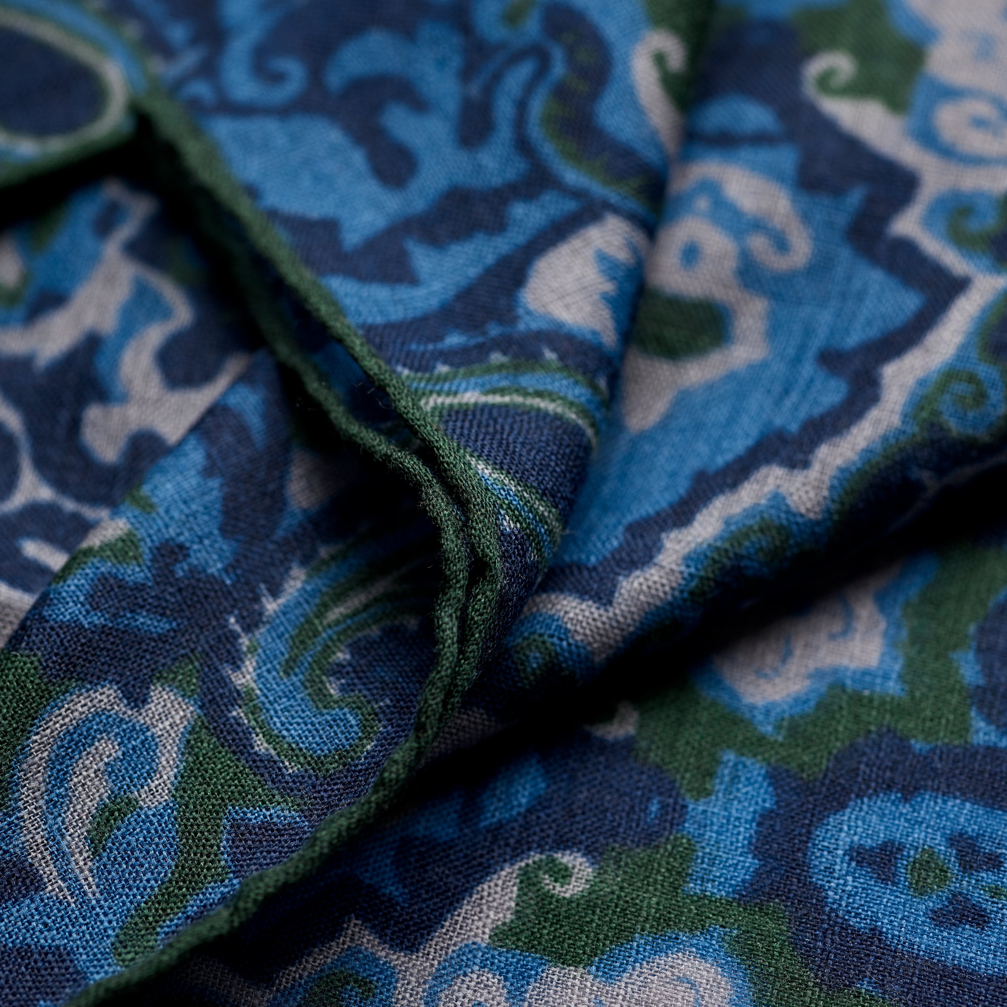 Paolo Albizzati Cerulean Blue & Dark Sea Green Lightweight Scarf