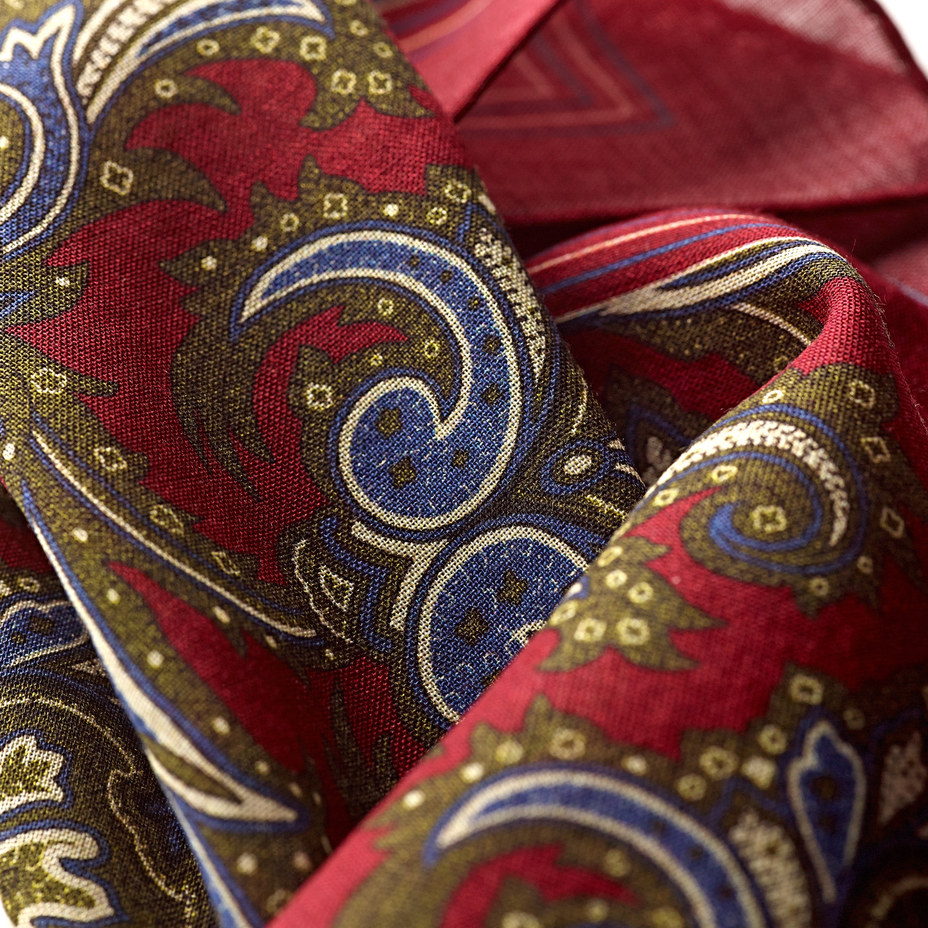 Fox Crimson Paisley Pocket Square